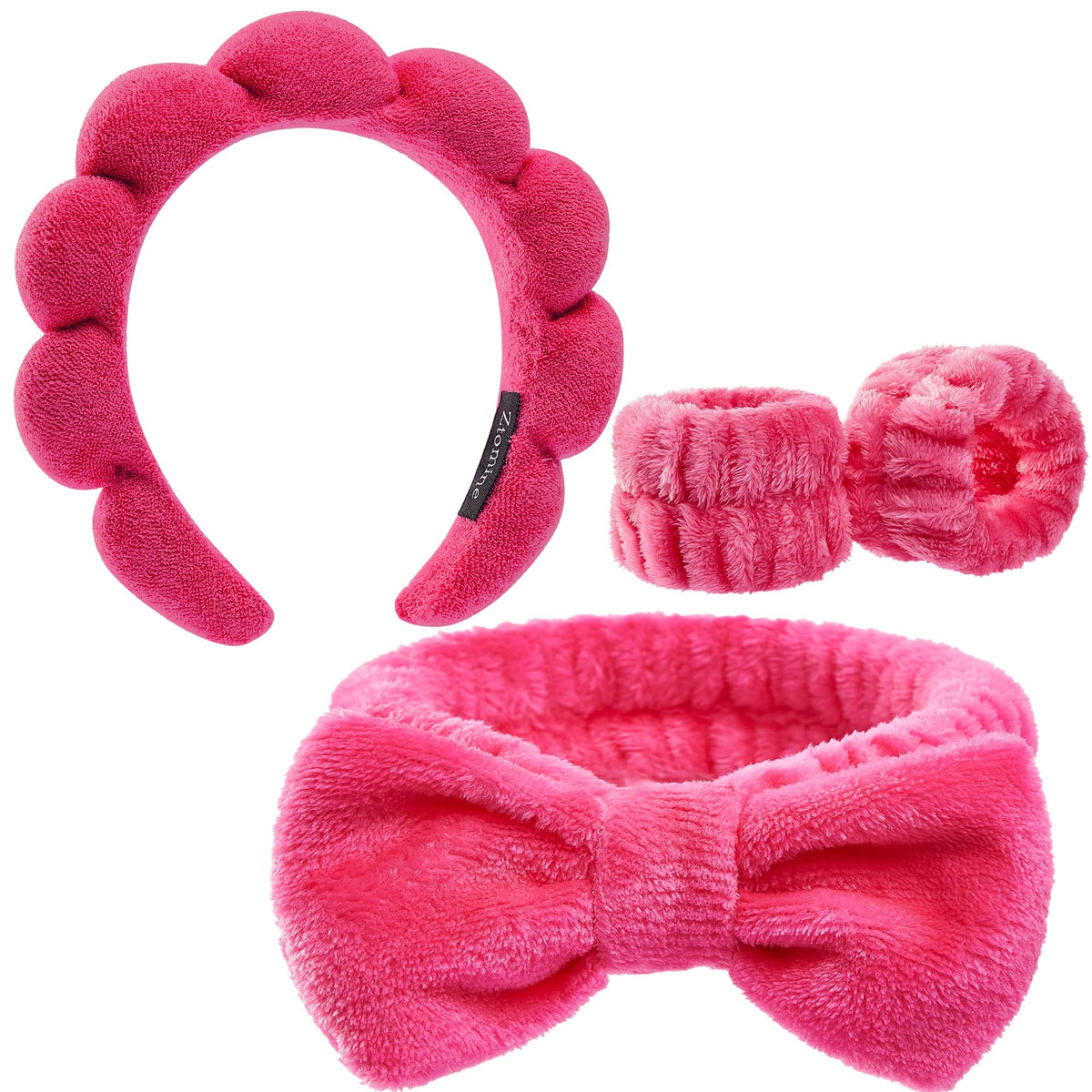Ztomine Spa Headband Set with bubble headband and wristbands