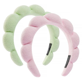 Ztomine Spa Headbands pink and light green front view