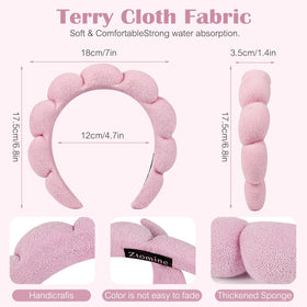 Ztomine Spa Headbands Set of 2 displayed on a vanity