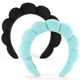 Ztomine Spa Headbands set of 2 in black and turquoise front view