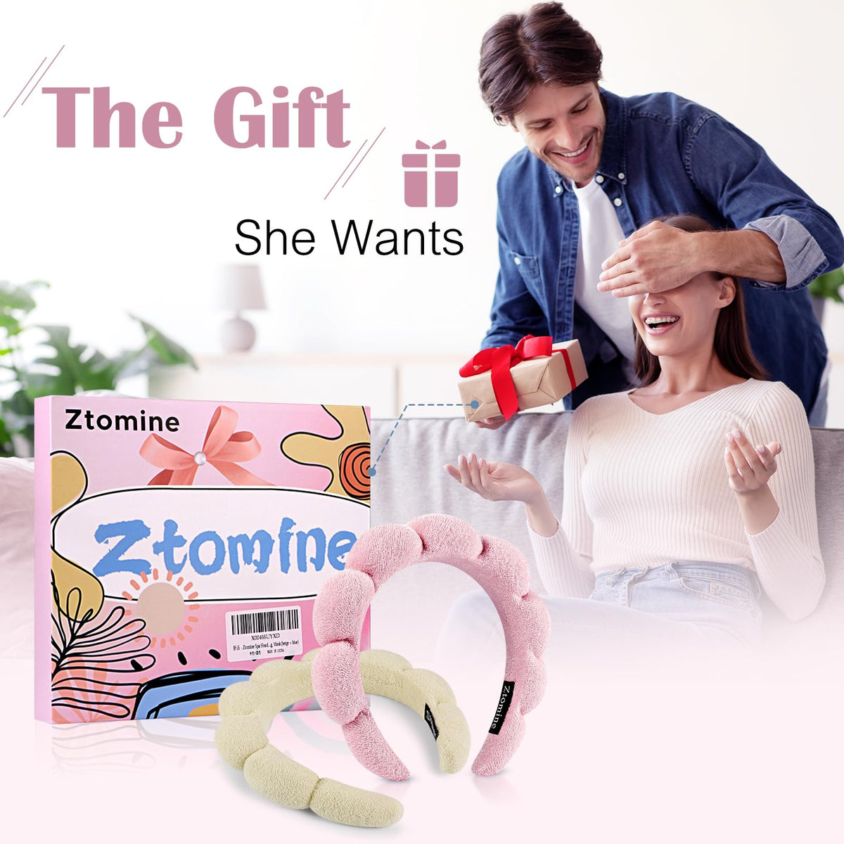 Ztomine Spa Headbands Set of 2 packaging