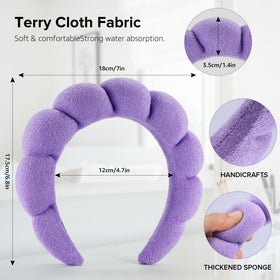 Ztomine Terry Cloth Spa Headband in use during face washing