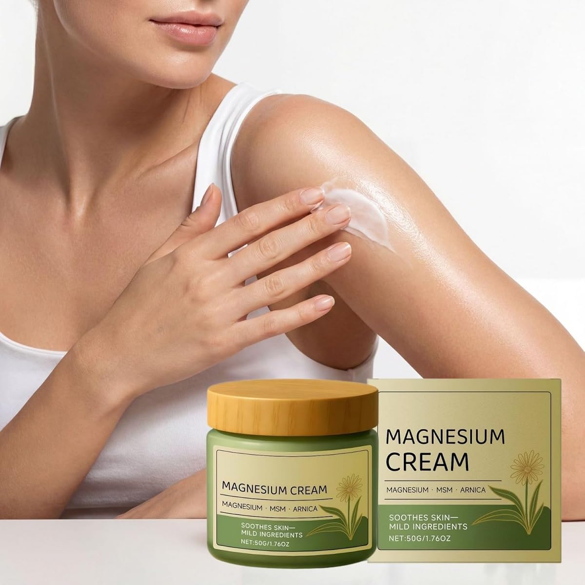 ZTSGU Magnesium Cream 150g application on skin