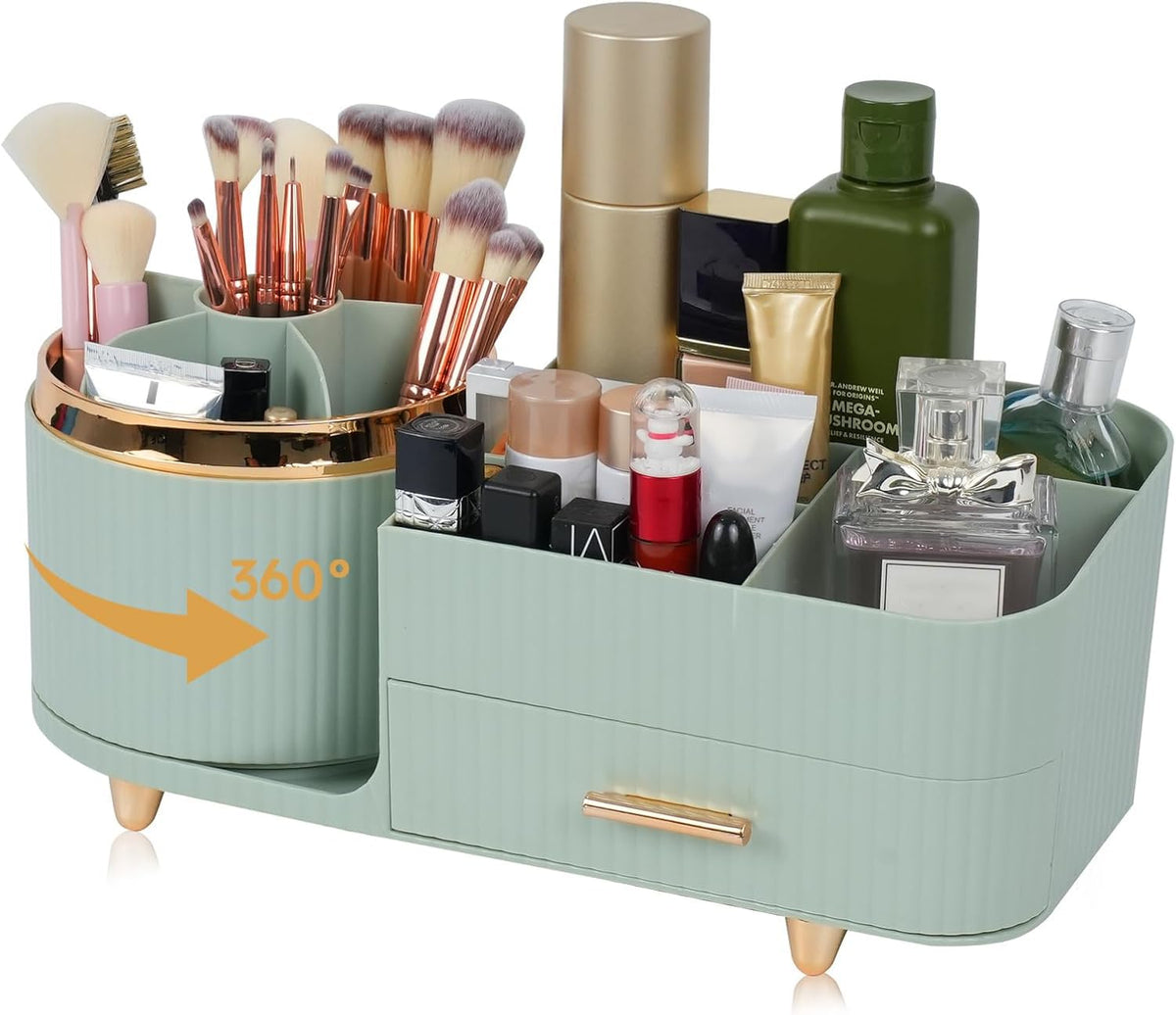 Zufudo Makeup Organizer front view in green