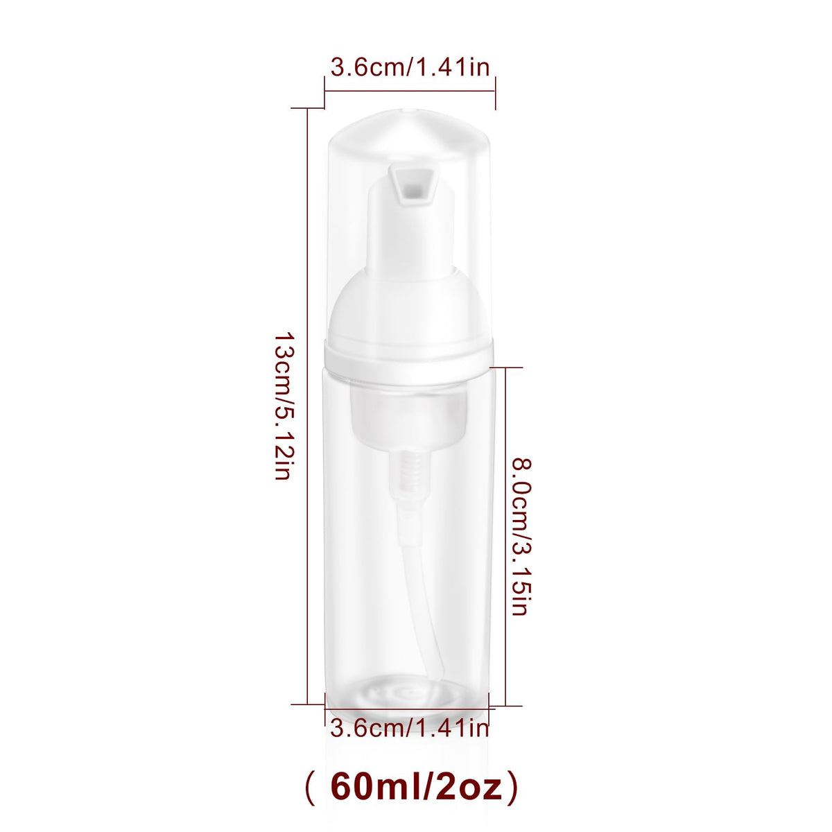 Zuihug 2oz foam pump bottle with foaming liquid