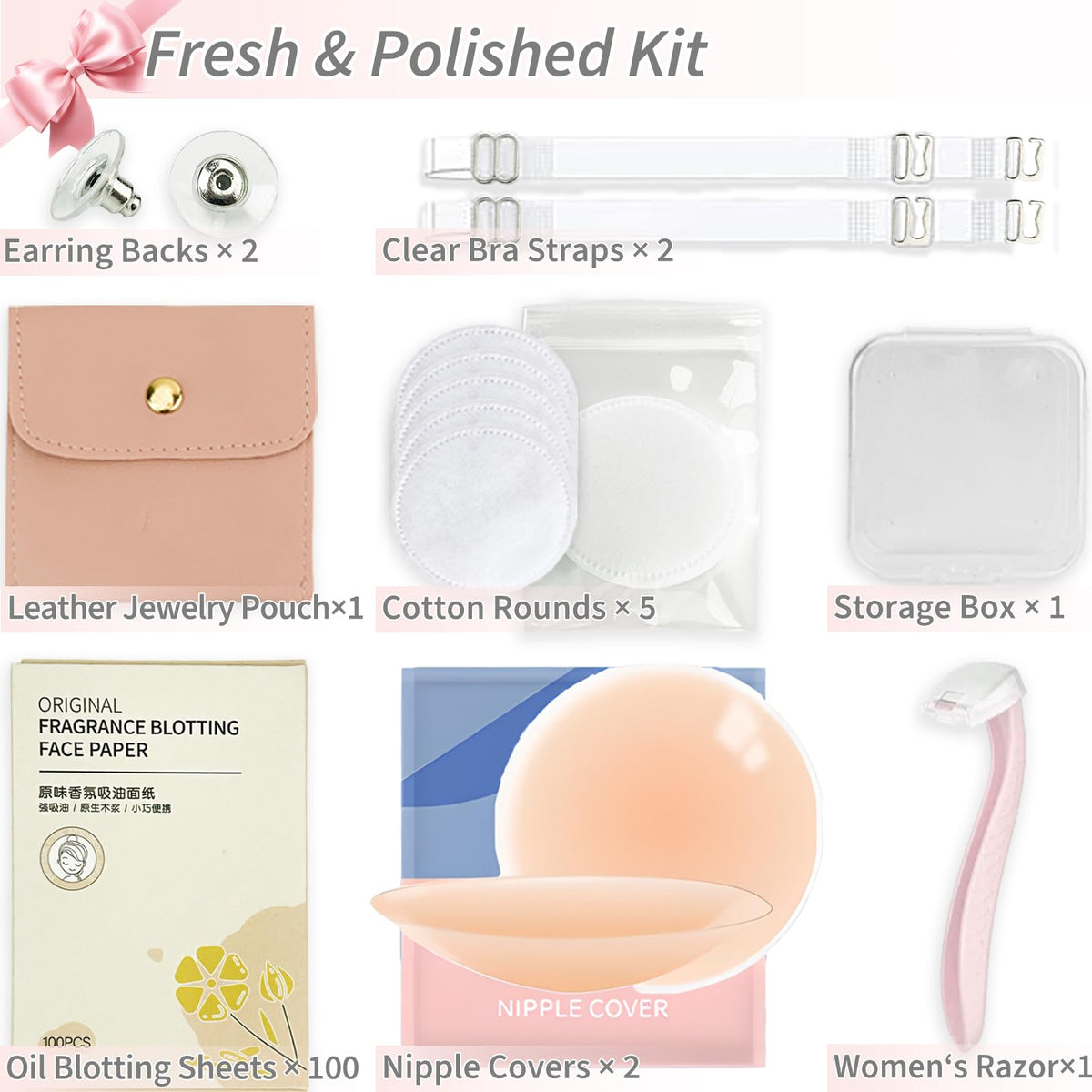 ZULEENN Bridal Emergency Kit displayed with all accessories arranged