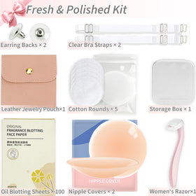 ZULEENN Bridal Emergency Kit displayed with all accessories arranged