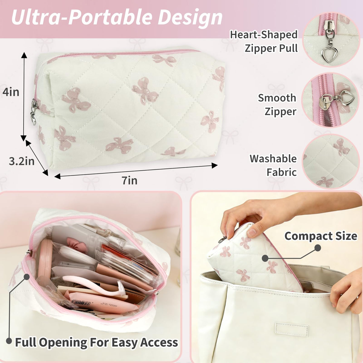 ZULEENN Bridal Emergency Kit makeup pouch and leather jewelry pouch
