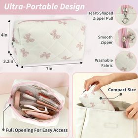 ZULEENN Bridal Emergency Kit makeup pouch and leather jewelry pouch