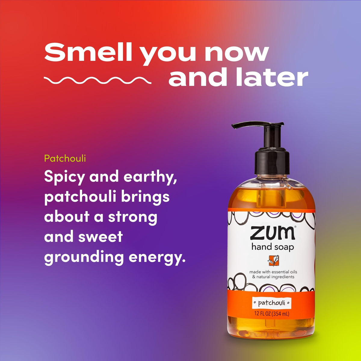 Zum Hand Soap Patchouli Scent 12 oz pump close-up