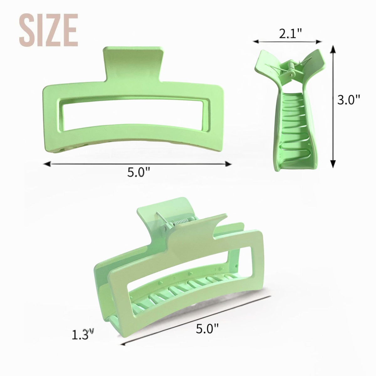 ZYTJ Extra Large Claw Clip in beige back view