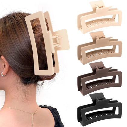 ZYTJ Extra Large Claw Clip in cream colour front view