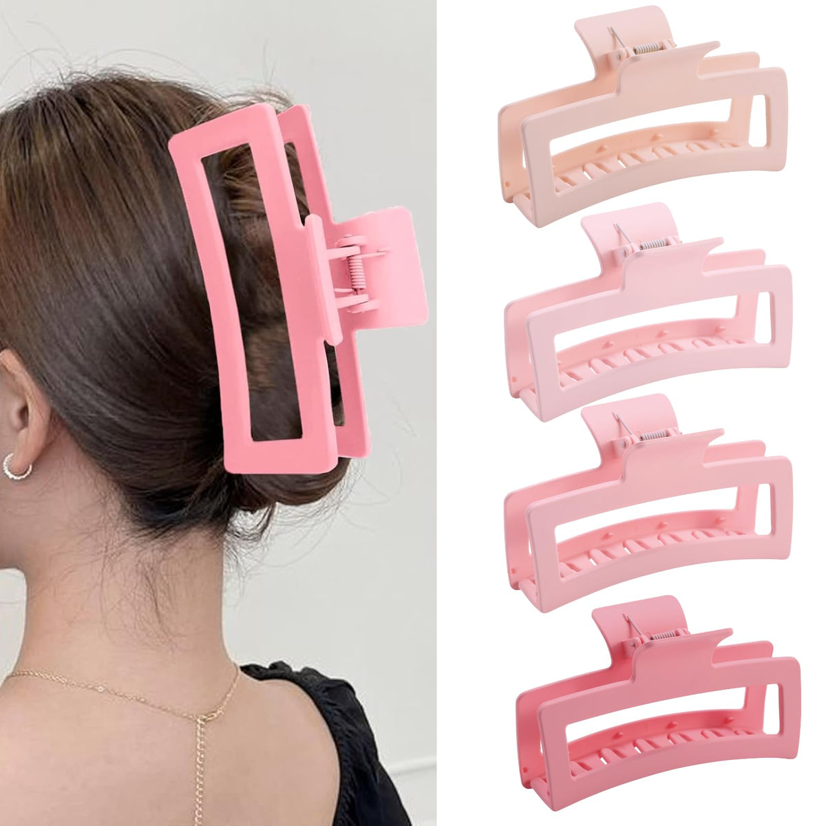 ZYTJ extra large claw clip in gradient pink front view